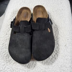 Birkenstock Suede Boston Black size 41  Womens US 10-10.5